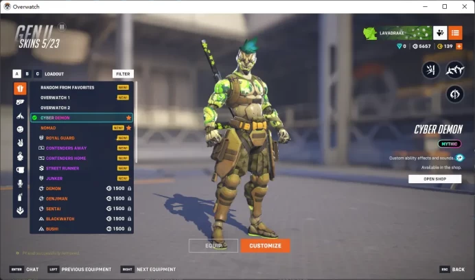 MERCY / VENGEANCE / GENJI / CYBER DEMON / Full Mail Access / see the picture / Please Read Description / 7311