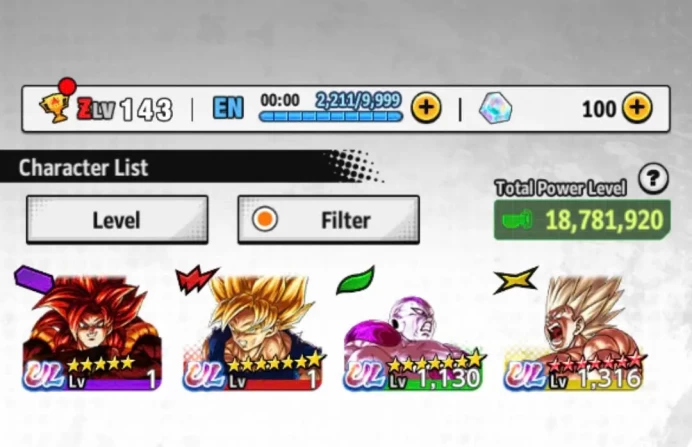 M4-IOS+Android-4 UL(SS Goku Full Star+Frieza Power+SS4 Gogeta)+18 Legends Limited+Nappa+Trunks+Goku and Bardock+Namek Goku+Goku Kid