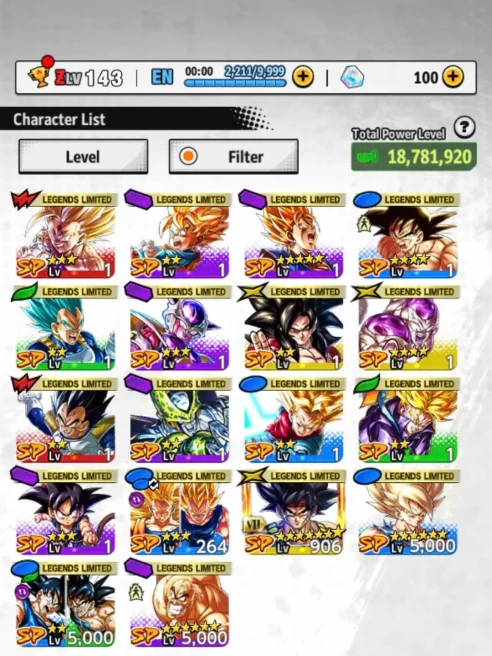 M4-IOS+Android-4 UL(SS Goku Full Star+Frieza Power+SS4 Gogeta)+18 Legends Limited+Nappa+Trunks+Goku and Bardock+Namek Goku+Goku Kid