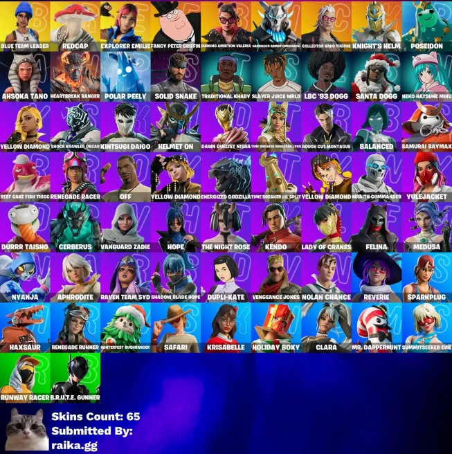 [3in1] / Instant • FN (ALL PLATFORMS) • [65 skins + 500 VB] • Mail • Warranty • Inactive • 2 Gifts • All information inside