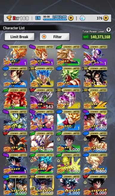M10-IOS+Android-UL SS Goku Full Star+28 Legends Limited+Good Equipment+Nice Team+LL Goku Saga+Namek Goku+Namek Goku+Vegito Green+Piccolo+Gohan