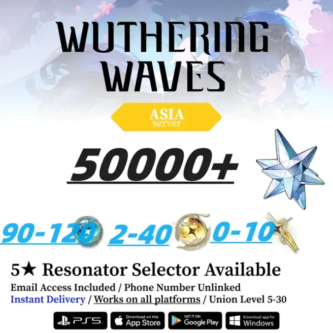 Asia ///Astrite 50000++/Radiant Tide2-40/Lustrous Tide90-120/Voucher of Reciprocal Tides 0-10/Microsoft Mailbox, safe and stable]
