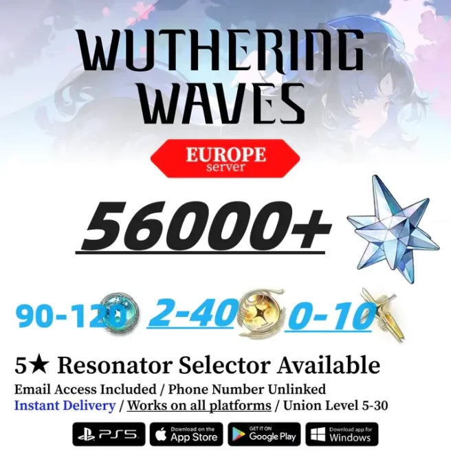 Europe ///Astrite 56000++/Radiant Tide2-40/Lustrous Tide90-120/Voucher of Reciprocal Tides 0-10/Microsoft Mailbox, safe and stable