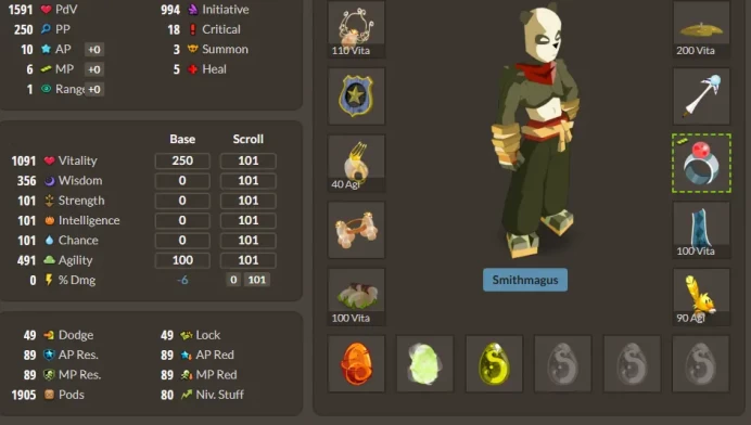 Boune : Stuff Agilite 10pa/6pm lvl 9x 