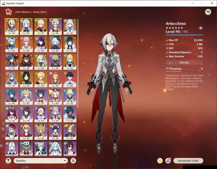 ASIA|AR 58|11 Limited + 9 [5* Weapon]|[(Furina C1,Citlali,Arlecc,Kazuha)+Sign,Hu Tao C1,Etc]|MC Male|Take Email|Check SS(GI3608)