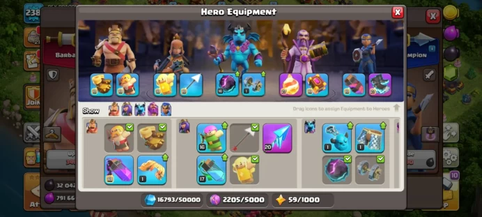 MAX EQUIPMENT | FREE NAME | 2863 WAR STARS | LOTS OF MAGIC ITEMS