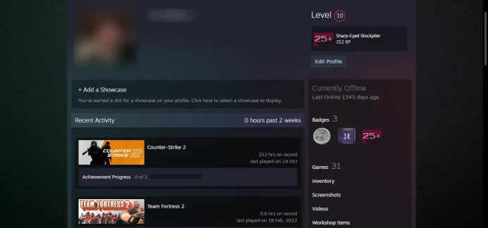 10  LEVEL STEAM!!!  + 25 other games _<<FACEIT>> _<30 Days Warranty> _Last Online 3 year ago_ NO VAC_10Y, 5Y, Loyalty, Global Badge_212 hrs `
