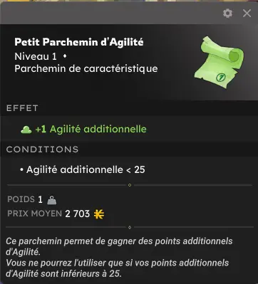 Dakal>[Petit Parchemin d'Agilité]