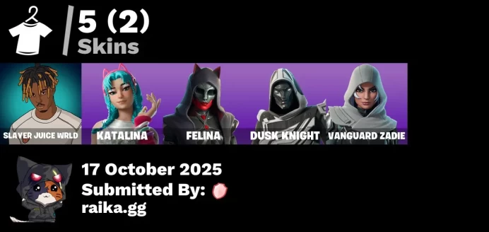 [PC/PSN] 5 skins | Slayer Juice WRLD | Katalina | Felina | Blitz Knight | Vanguard Zadie | The Soulful One | Twin Blasters | Separatist Cape