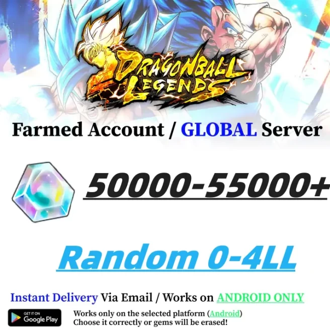 GLOBAL//[Android only] 50000-55000+Chrono Crystal】+Random 0-4LL|Baidan ID | The plot has been completed | DragonBall Legends