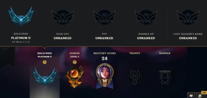 [EUW] S15! - SPLIT 3! - Platinum 2 - 52 Winrate - 43K Be - Honor 5 - Instant Delivery