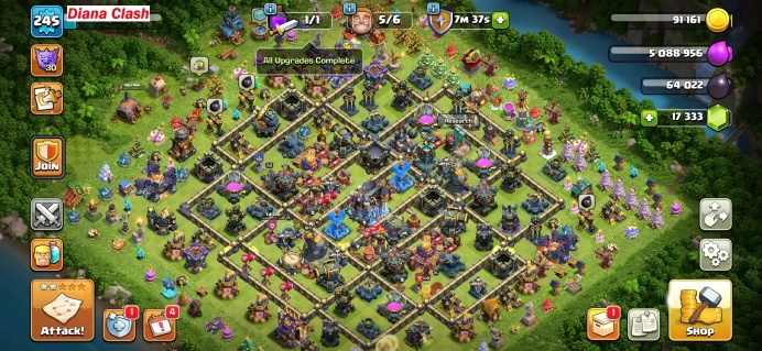 10% Off-17k Gems-TH18-XP245-5k Raid Medals - Max Apprentice Builders-Lifetime Guarantee Instant Delivery -With TH9 Gift Account-