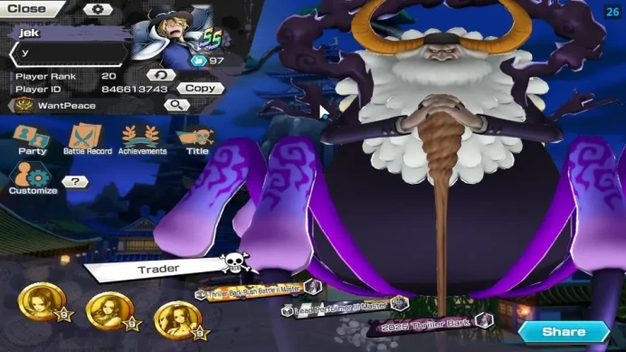 Global|7 META EX|Fleet Admiral Akainu(MAX),TEF Luffy,TEF Shanks,Legendary Hero D Garp,Etc|Rank 20|Log Bandai|Check SS(OPBR1280)
