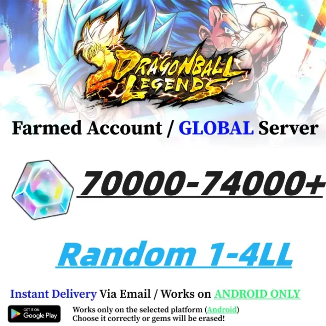 GLOBAL//[Android only] 70000-74000+Chrono Crystal】+Random 1-4LL|Baidan ID | The plot has been completed | DragonBall Legends
