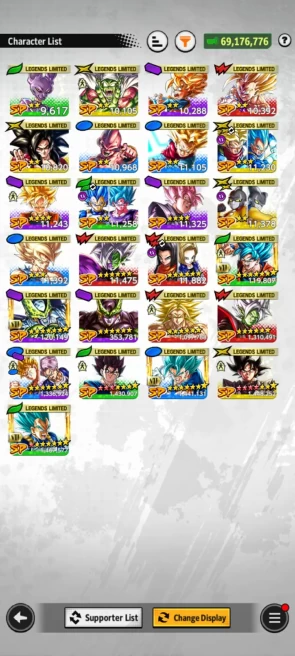 ANDROID+IOS- Team Future-UL Zamasu 10S+UL Rose Goku 8S+25 LL(Goku Black 11s+Vegito 10s+2 Fusion Zamasu+GohanTrunk+Broly) Vip Equip For Team (D4)