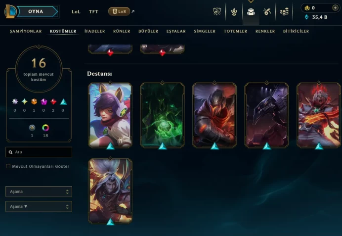 [EUW] Season 15 | Emerald 3 %52 WR (MID) | 16 Skins | 35.4K BE | Honor 4 | 61 Champs | CHANGEABLE E-MAIL Wins: 72 Losses: 69