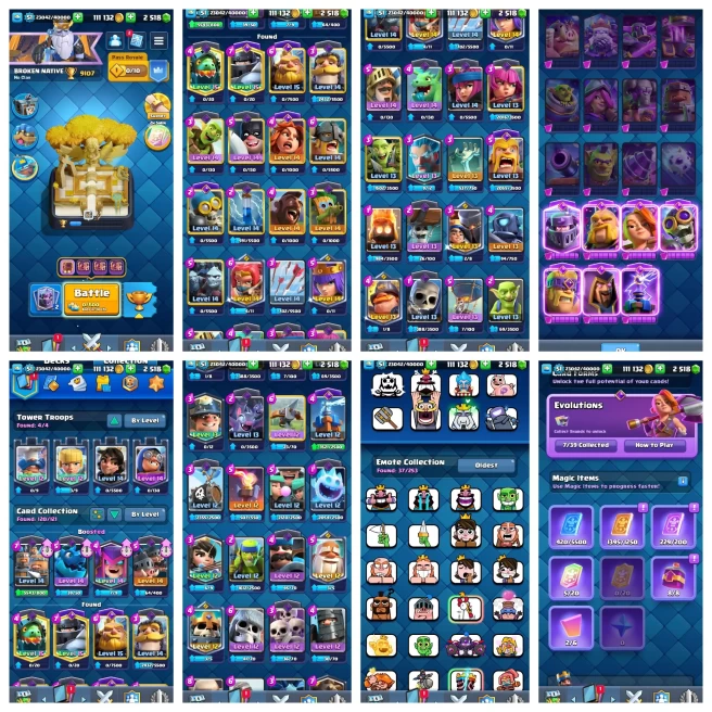 B27【CR+BS+SB】【CR: KT 14-LVL 51▰7 EVO▰3 CARD LVL 15▰20 CARD LVL 14▰9K TROPHY】【BS:24K TROPHY▰18 HC▰24 MAX▰153 SKIN】【SB:35/37 SQUAD▰LVL 122▰XP  66】