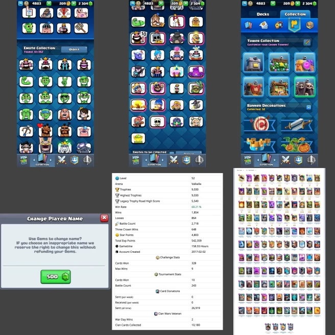 ■LVL:52 ■Cards: L15:4 L14:35 L13:7 ■Skins:5 ■HT:9030 ■Emotes:61 ■Full Access ■Instant Delivery ■A7113