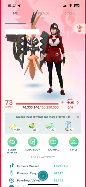 Level 73, 3 Legend IV100, 420 Shiny, 314 Legend, 86 IV 100, 18 Shiny Legend, 46 Shadow Legend
