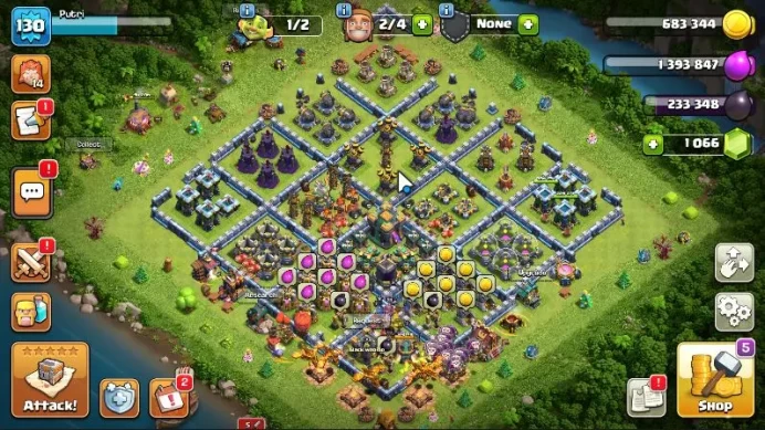 TH 14 - BH 10|LV 130|Limited Hero Skin|HH 8|BK 40,AQ 50,GW 24,MP 4,RC 15|CN OFF|Protect OFF|TAKE MAIL(COC1687)