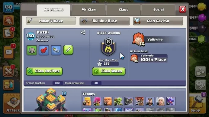 TH 14 - BH 10|LV 130|Limited Hero Skin|HH 8|BK 40,AQ 50,GW 24,MP 4,RC 15|CN OFF|Protect OFF|TAKE MAIL(COC1687)