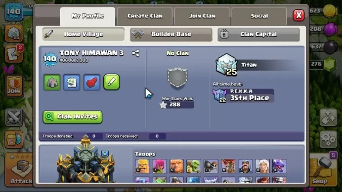 TH 17 - BH 9|LV 140|Limited Hero Skin|HH 11|BK 62,AQ 77,GW 54,MP 54,RC 42|CN OFF|Protect OFF|TAKE MAIL(COC1692)