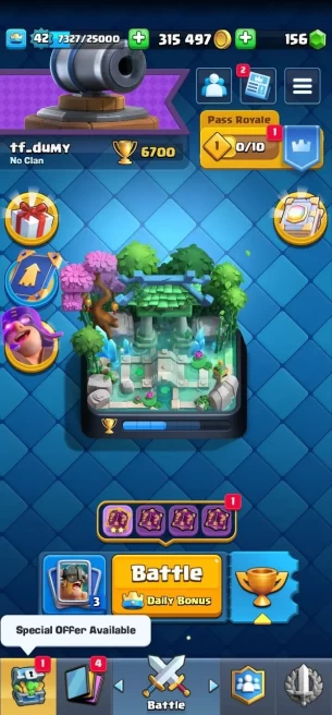 Clashroyall (Android/iOS) KT14 - lvl42 - Cards108 /120 - Max Card 5 _lvl 13 card 4 /Emote 28 / skin tower 6 /Fast delivery
