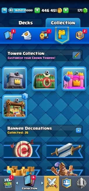 Clashroyall (Android/iOS) KT13 - lvl 41 - Cards115 /120 - Max Card 13 _lvl 13 card 2 /evo card 3/Emote 16 / skin tower 4 /Fast delivery