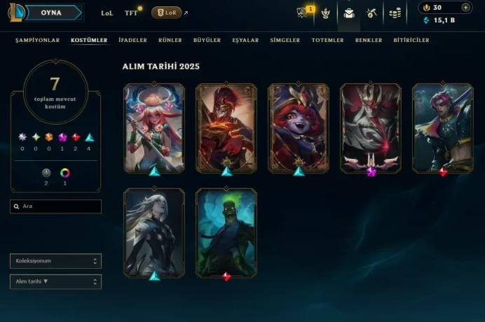 [EUW] Season 15 | Emerald 1 %54.2 WR (JG) | 7 Skins | 15.1K BE | Honor 4 | 64 Champs | CHANGEABLE E-MAIL Wins: 52 Losses: 44