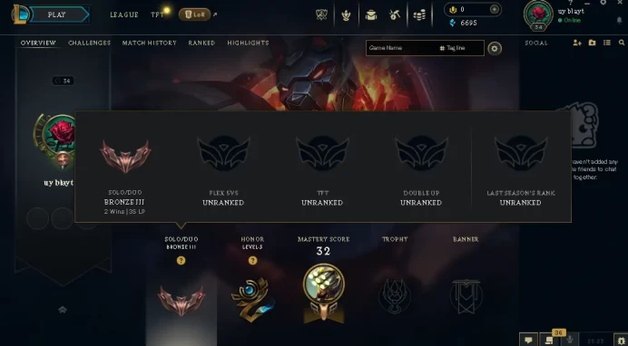 EUW / BRONZE 3 / 33 Champ / 1 Good Skins/ 6.6K BE / HONOR 3 / S13 ACC / 34 LVL / FULL ACCES / HANDMADE / LIFETIME WARRANTY / CHEAP