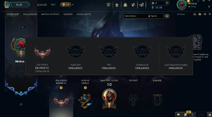 EUW / BRONZE 3(85LP) / 36 Champ / 3 Good Skins(1 Epic) / 11.1K BE / HONOR 3 / S13 ACC / HANDMADE / 32 LVL / FULL ACCES / CHEAP