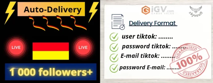 HIGH QUALITY | Germany |1 000 Followers | Beta Region | LIVE Ready +Live Gaming | Instant-Delivery