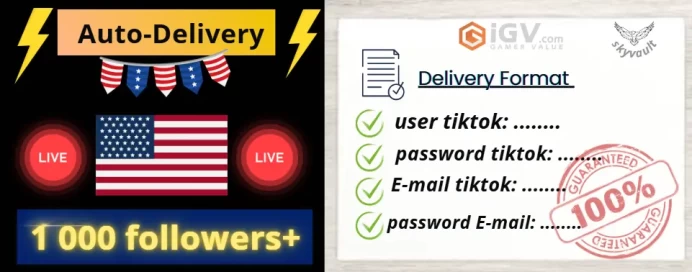 HIGH QUALITY | USA |1 000 Followers | Beta Region | LIVE Ready +Live Gaming | Instant-Delivery