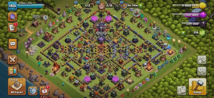 TH 15th14 Full Max, 6 Equipment Epic, Defense Max, Wall max, 8 Hero Skin, Magic Items, Hero High Level, Lifetime Warranty