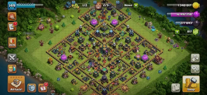 Th14 TH 13 Full Max, Defense High Level, Wall High Level, 4 Hero Skin, Magic Items, Hero High Level, Lifetime Warranty