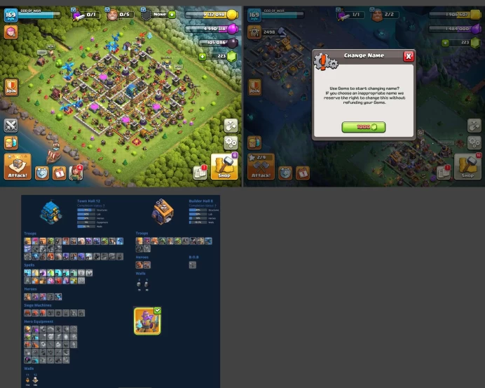 ■TH:12 (+55%) ■Heroes: K47 Q50 P20 W20 ■Skins:1 ■BH:8 ■Full Access ■Instant Delivery ■A7140