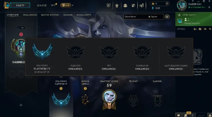 EUW / PLATIN 4 / 67 Champ / 8 PERFECT SKINS / 21K BE / S14 ACC / 40 LVL / CHEANGEABLE MAIL / FULL ACCES / LIFETIME WARRANTY / HANDMADE / CHEAP