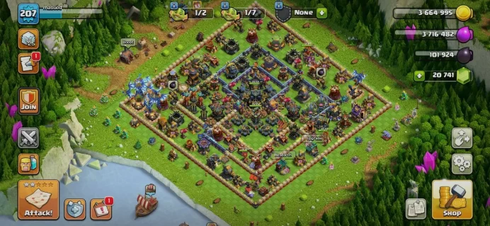 TH 17 Full Max, 20000 Gem, 5 Equipment Epic, Defense Max, Wall High Level, Magic item, Hero High Level, Lifetime Warranty