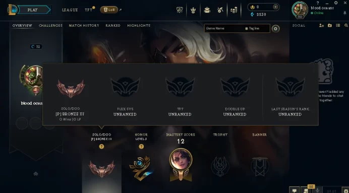 EUW / BRONZE 3 / 26 Champ / 2 Good Skins / 2.2K BE / HONOR 3 / S13 ACC / 32 LVL / HANDMADE / FULL ACCES / LIFETIME WARRANTY / CHEAP