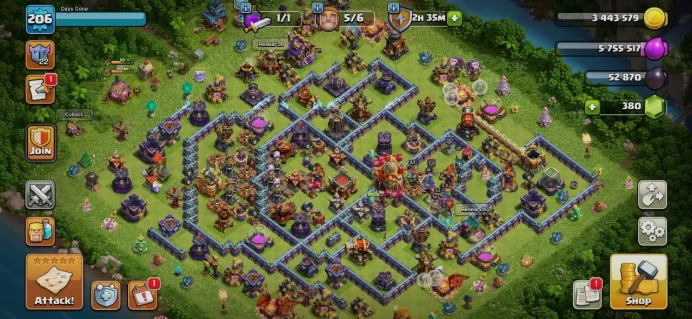 Th16, TH15 Full Max, 4 Equipment Epic, Defense Max, Wall Max, Magic Items, 4 Hero Skin, Lifetime Warranty