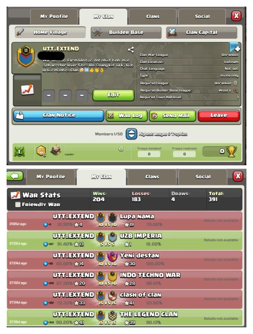 Clan level 11 / Unranked / Very Cheap