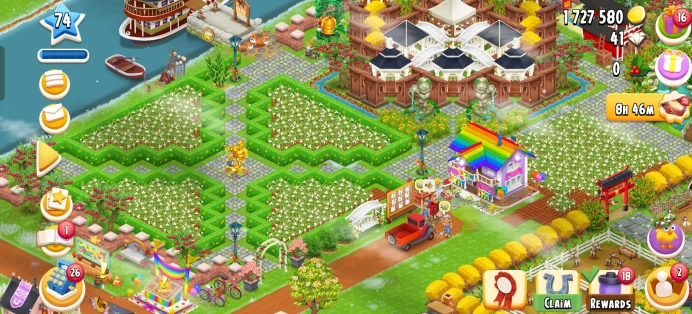 [Code 8002] Level 74 / Barn 2000 +Silo 1600 / Very nice decoration 