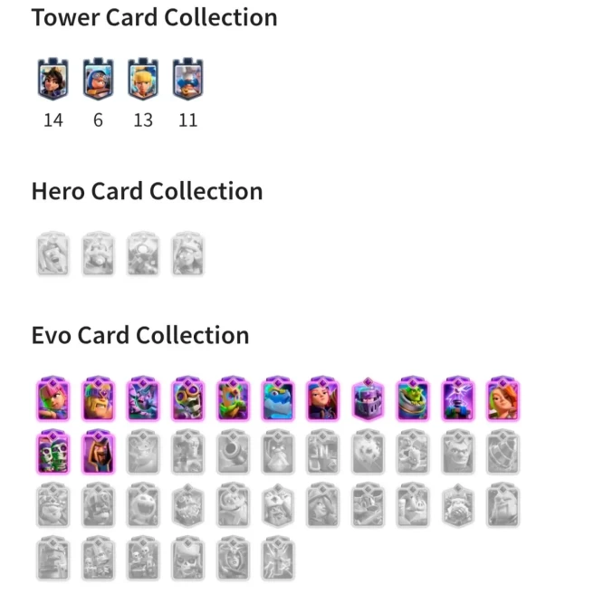 P63|LVL 56|KT 15|EVOLUTİON:13|LVL 15 CARDS:11|LVL 14 CARDS:34|5.4K GEMS|EMOTE:61|TOWER SKINS:4|CHANGE NAME 500G|SECURE ACCOUNT|