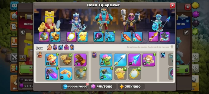 4 MAX EPIC EQUIPMENT | MAX WALLS | 2025 WAR STARS | LOTS OF MAGIC ITEMS WAR STARS MAGIC ITEMS EQUIPMENT EPIC HERO SKIN GEMS
