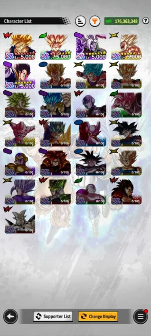 ANDROID+IOS- UL Zamasu 8S+UL Gohan ss2 10s+UL ssj Goku+ 25 LL (fusion Zamasu+Cell 8s+Beast Gohan+New Janemba+Vegito) Godly Equip, Z+ (D12)