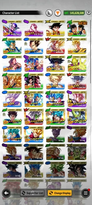 ANDROID+IOS- UL Vegito Blue 10S+26 LL (God ss Vegito 10s+Vegito 9s+Trunk 8s+Cell+Rose Goku+Zamasu) Good Equipment (D13)