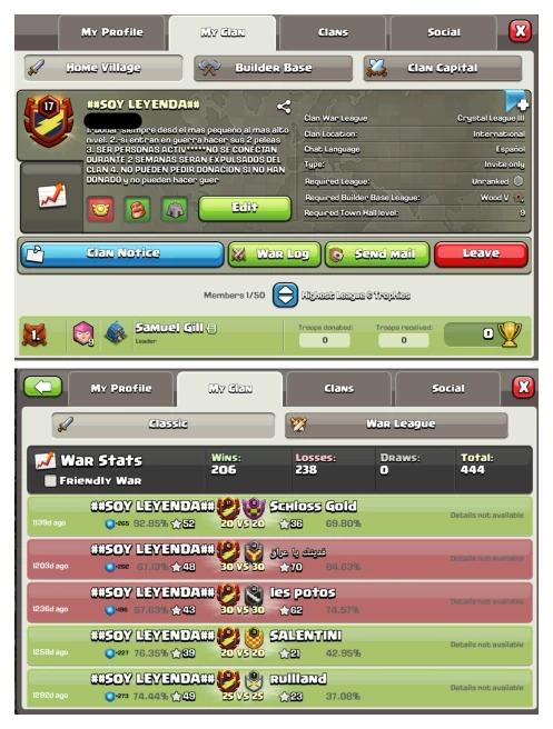Clan level 17 / Crystal 3 / Very Cheap