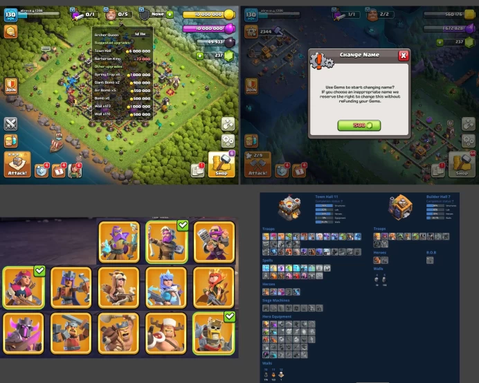 ■TH:11 (+70%) ■Heroes: K45 Q49 P20 W20 ■Skins:13 ■BH:7 ■Full Access ■Instant Delivery ■A7141