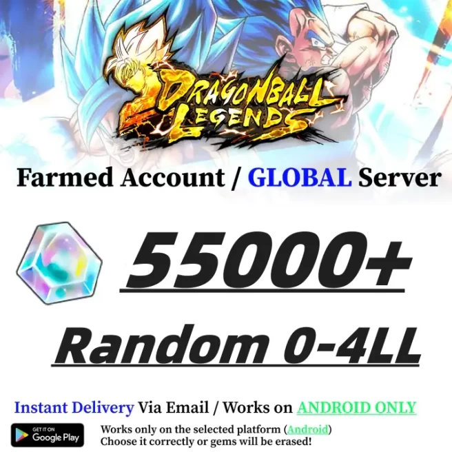 GLOBAL//[Android only] 55000+Chrono Crystal】+Random 0-4LL|Baidan ID | The plot has been completed | DragonBall Legends