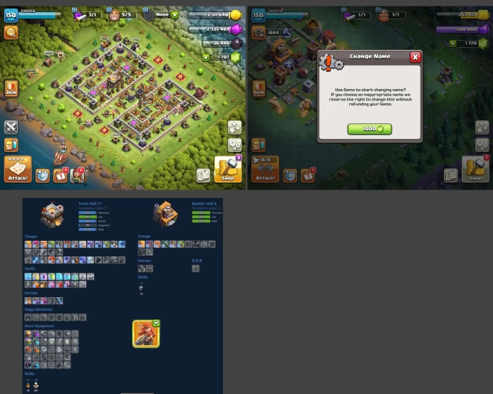 ■TH:11 (+95%) ■Heroes: K50 Q50 P20 W20 ■Skins:1 ■Gems:1594 ■SW:2679 ■BH:4 ■Full Access ■Instant Delivery ■A7146